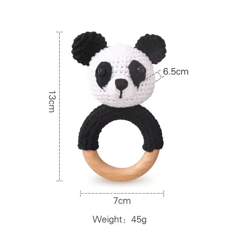 Wooden Baby Rattle (Panda)