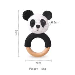 Wooden Baby Rattle (Panda)